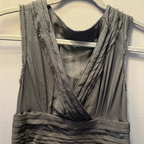 Banana Republic Black Silk Sleeveless V-Neck Midi Dress - Picture 2 of 4